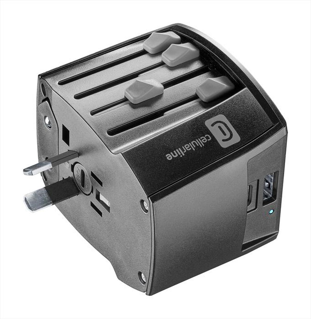 "CELLULARLINE - WORLD TRAVEL CHARGER-Black"