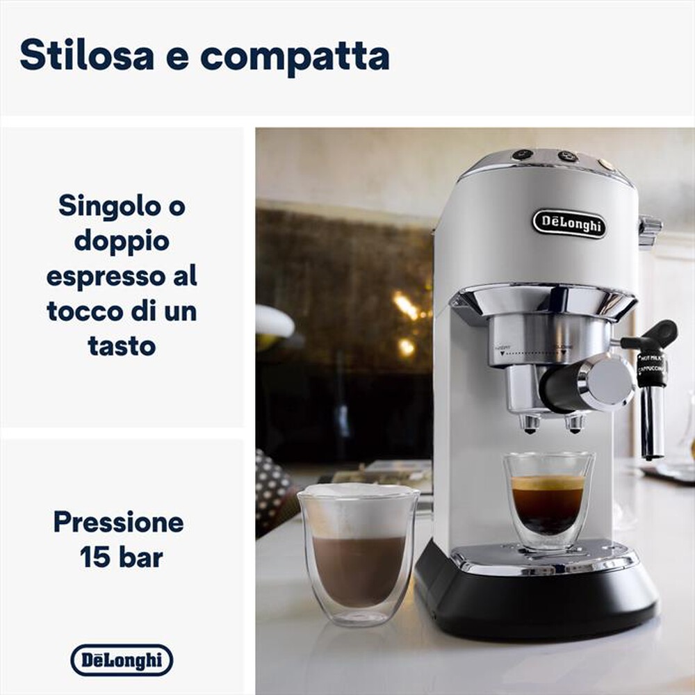 Immagine del prodotto DE LONGHI - Macchina da caff&egrave; manuale Dedica EC685.W-Bianco