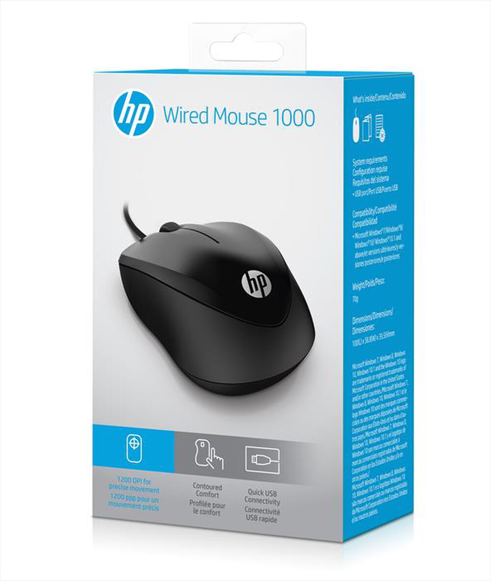 "HP - HP WIRED MOUSE 1000-Nero"