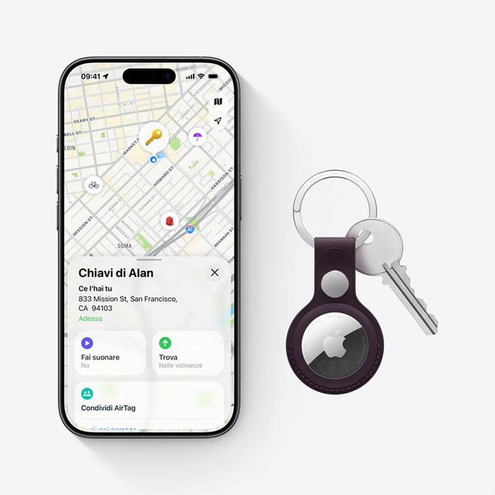 Immagine del prodotto APPLE - AIRTAG - CONFEZIONE DA 1-Argento, Bianco