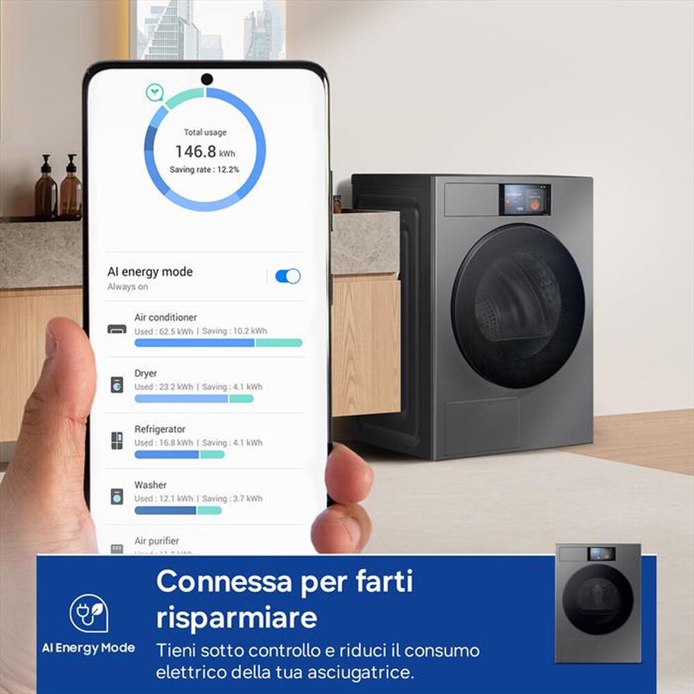 Immagine del prodotto SAMSUNG - Asciugatrice DV90F09F4SU3 9Kg Classe A-Nero
