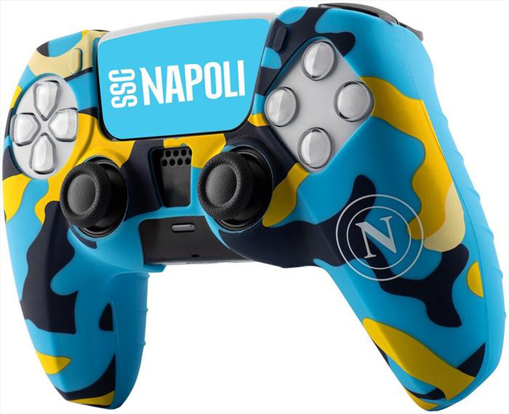 "QUBICK - CONTROLLER SKIN SSC NAPOLI CAMO (PS5)-Azzurro, Nero e Giallo"
