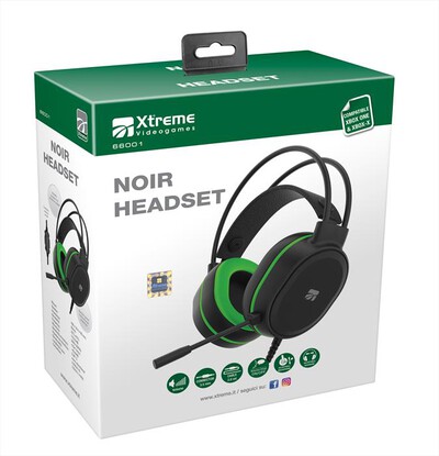 XTREME - NOIR HEADSET-NERO/VERDE