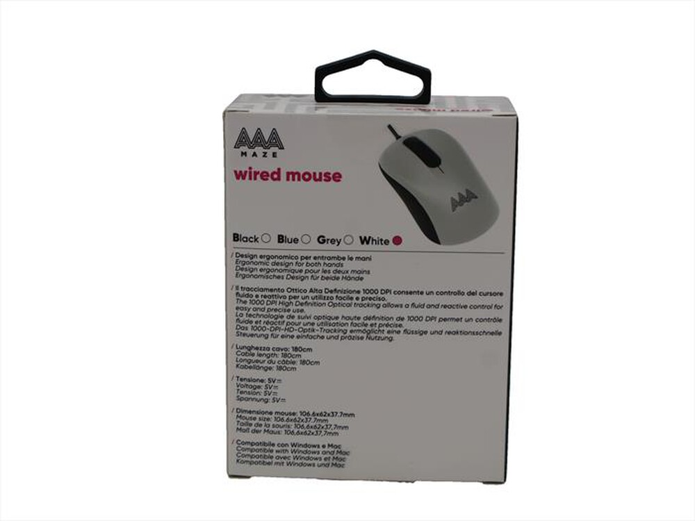 Immagine del prodotto AAAMAZE - MOUSE WIRED USB-Bianco