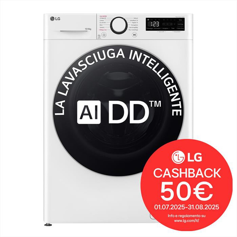 LG - Lavasciuga D4R5010TSWS 10/6 Kg Classe A-Bianco