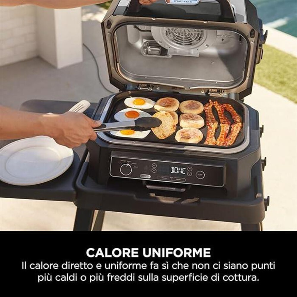 "NINJA - PIASTRA LISCIA PER BBQ ELETTRICO NINJA WOODFIRE XL-Nero"