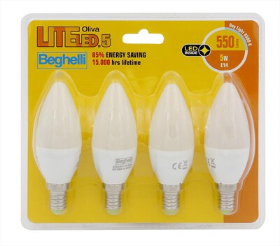 BEGHELLI - LITELED5 OLIV 550LM 5W E14 6.5K