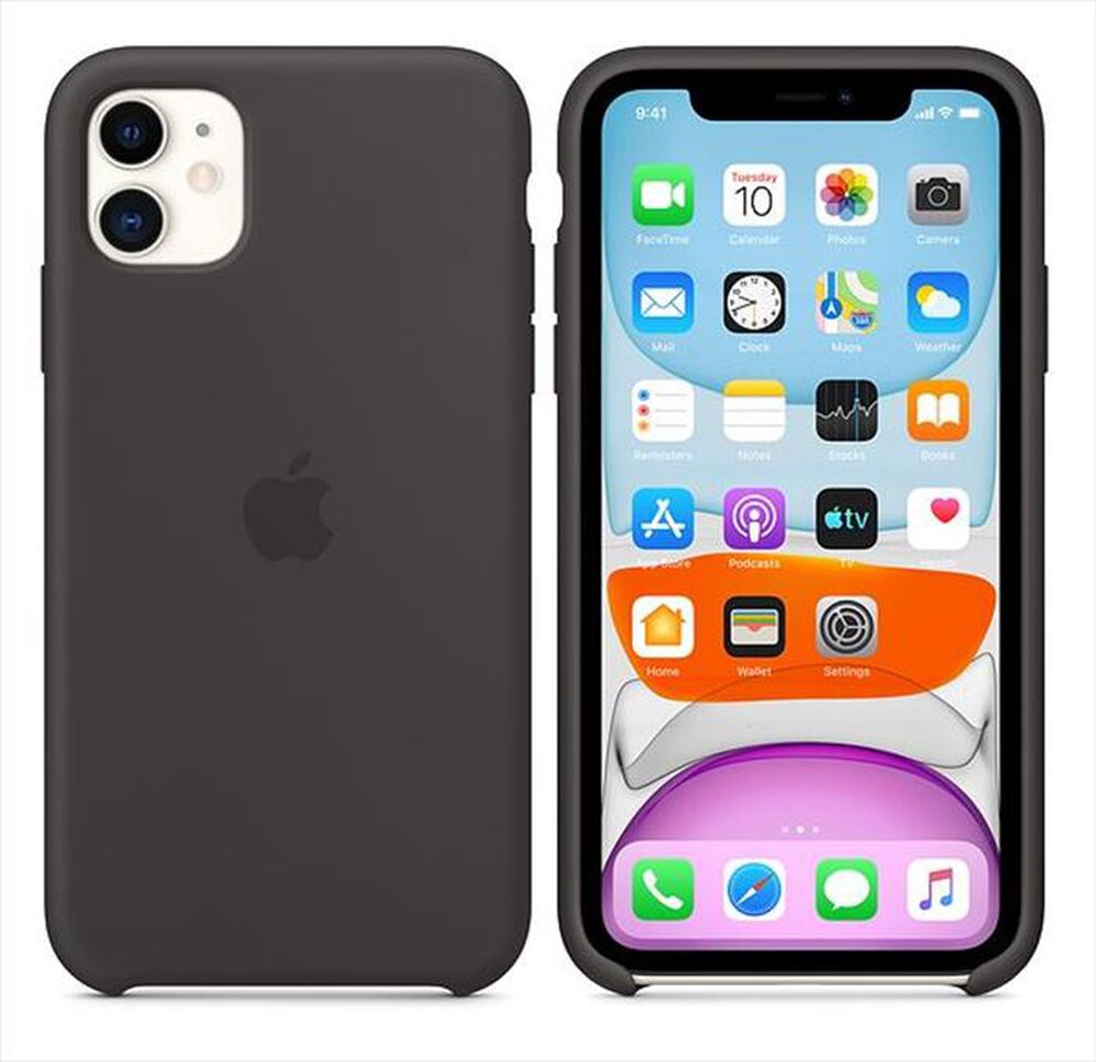 "APPLE - Custodia in silicone per iPhone 11-Nero"