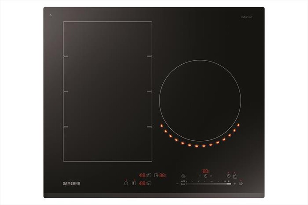 "SAMSUNG - Piano cottura induzione NZ63K7777BK/ET 3 zone 60cm-vetroceramica nero"