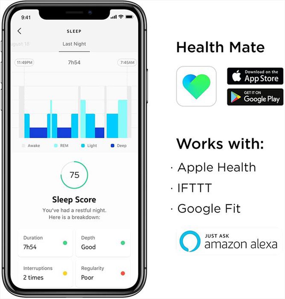 "WITHINGS - Sensore sonno SLEEP ANALYZER KIT DA 2-Grey"