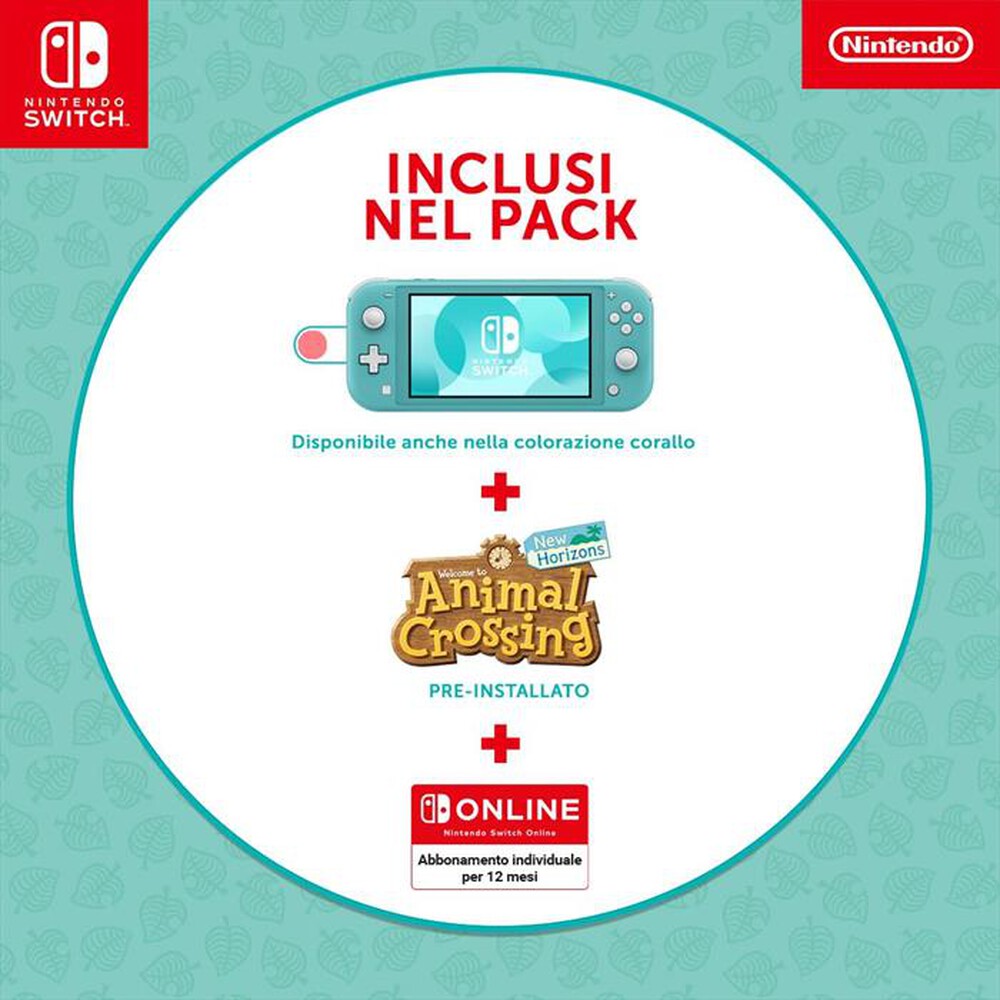 "NINTENDO - SWITCH LITE ED. SPEC. ACNH TURCH+NSO 12M-Turchese"