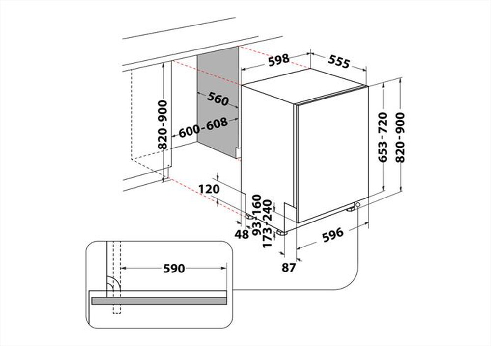 Immagine del prodotto HOTPOINT ARISTON - Lavastoviglie incasso HI 5020 WC Classe E