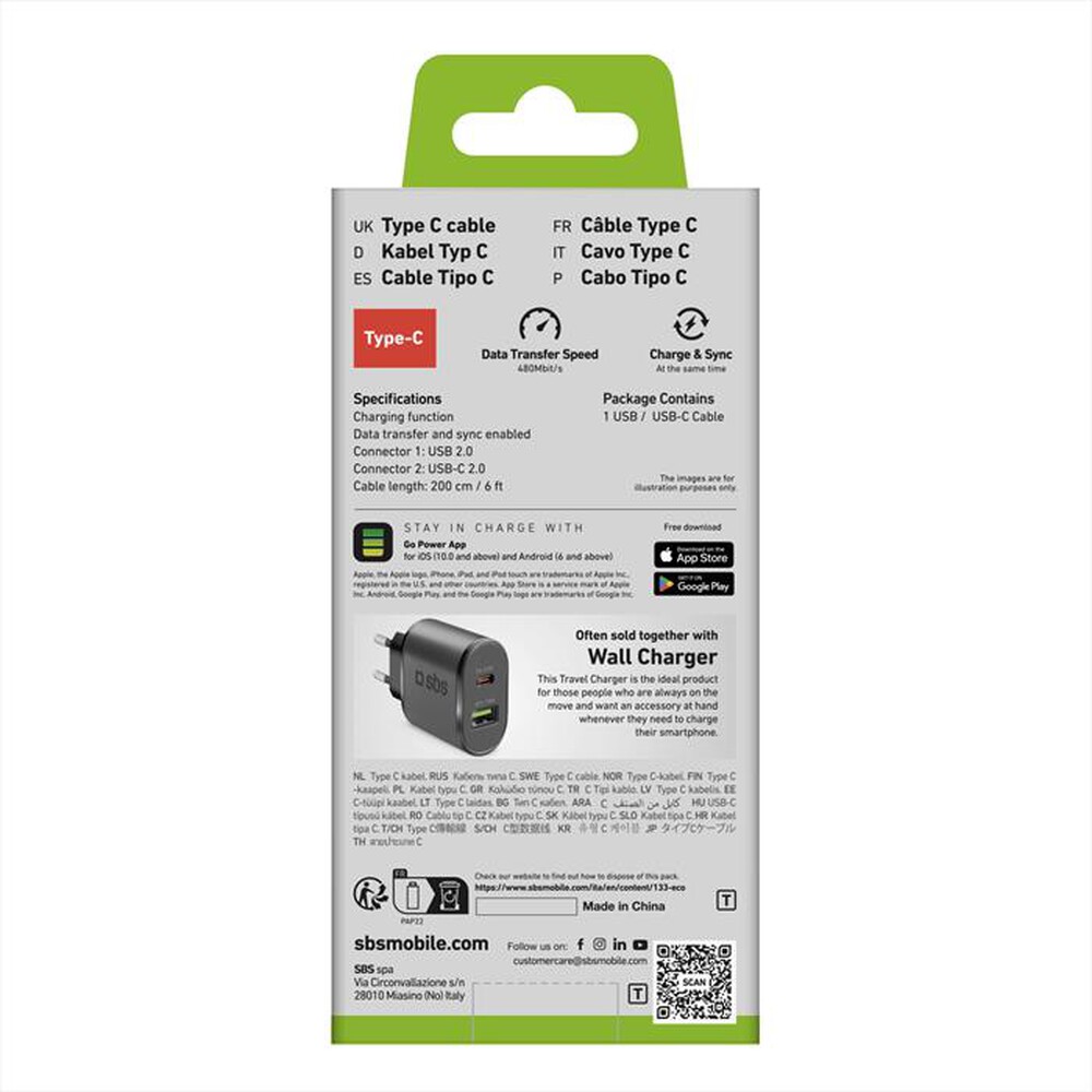 Immagine del prodotto SBS - TECABLETC220K-nero