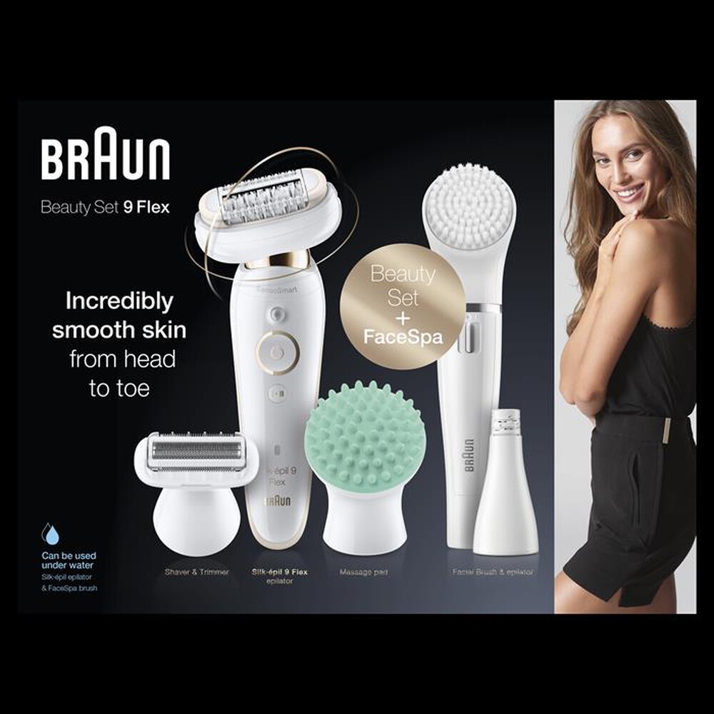 "BRAUN - SILK-ÉPIL 9 FLEX 9-300 BEAUTY SET EPILATORE-BIANCO/ORO"