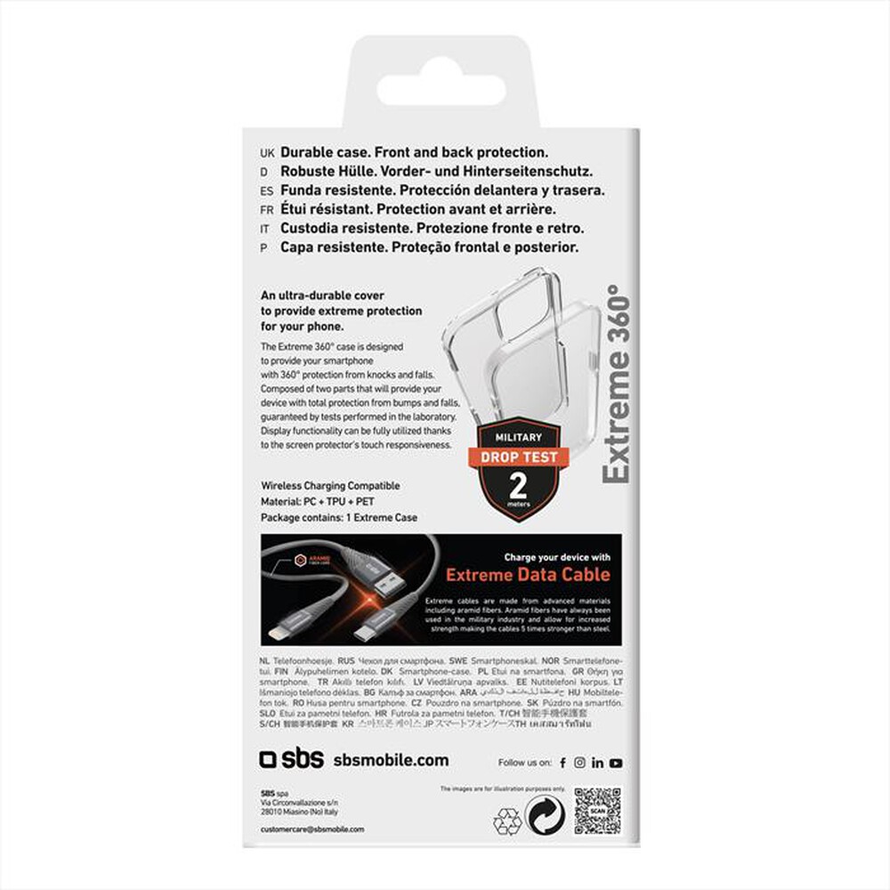 Immagine del prodotto SBS - Cover 360 TECOV360IP1567 per iPhone 15 Plus-Trasparente