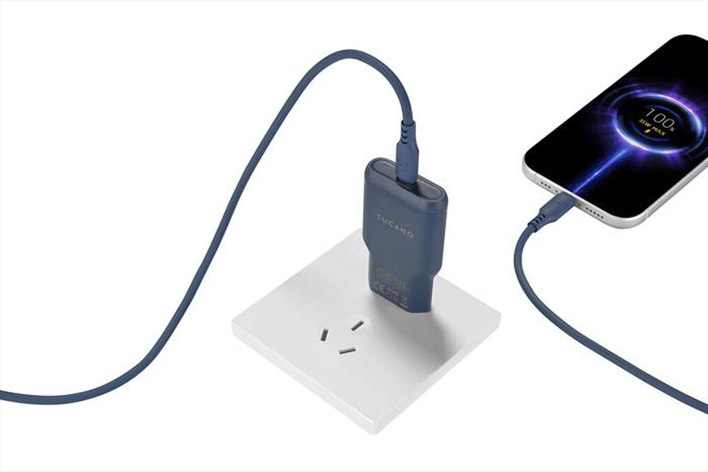 Immagine del prodotto TUCANO - Kit caricabatterie GaN/cavo USB-C ONE POWER-BLU