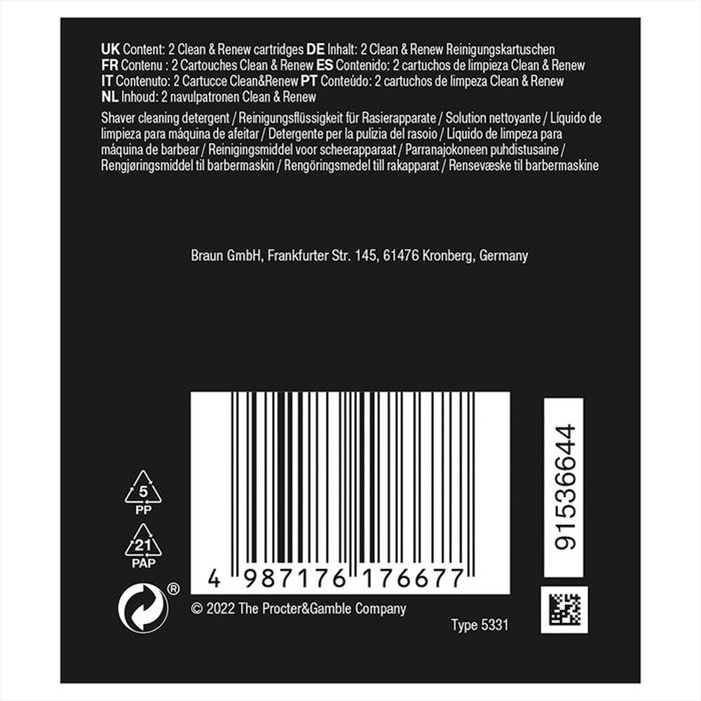 Immagine del prodotto BRAUN - SHAVERCARE CARTUCCE DI RICARICA-Trasparente