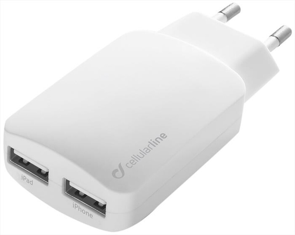 "CELLULARLINE - Dual USB Charger-Bianco"