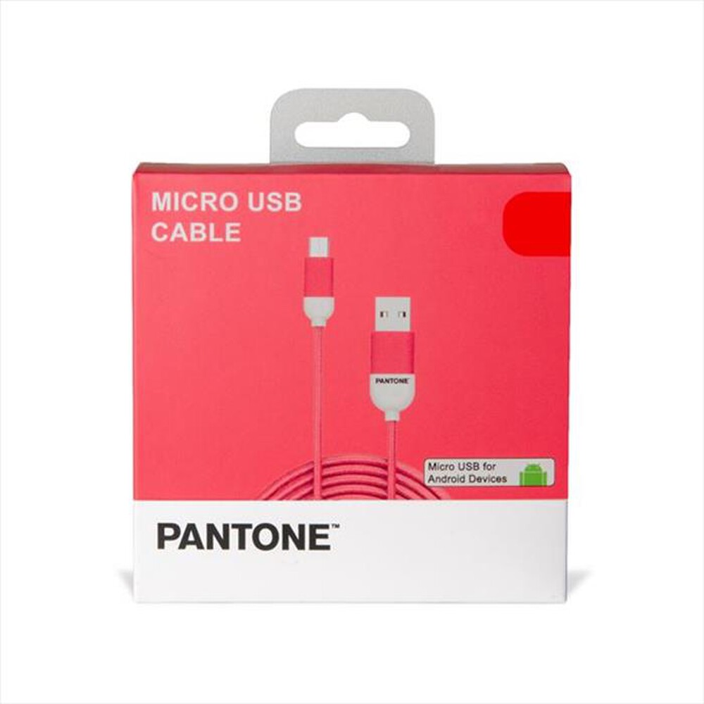 "PANTONE - PT-MC001-5P - MICROUSB CABLE 1 5 MT-ROSA/PLASTICA"