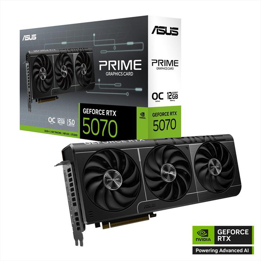 "ASUS - PRIME NVIDIA GeForce RTX 5070 OC Ed 12GB GDDR7-nero"
