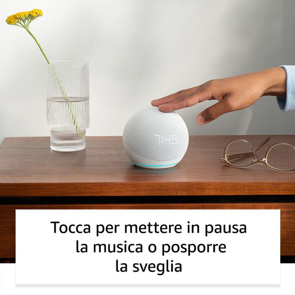 "AMAZON - Speaker ECHO DOT 5A GENERAZIONE CON OROLOGIO-Bianco ghiaccio"