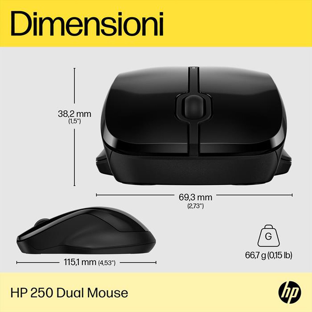 "HP - 250 DUAL MOUSE-Nero"