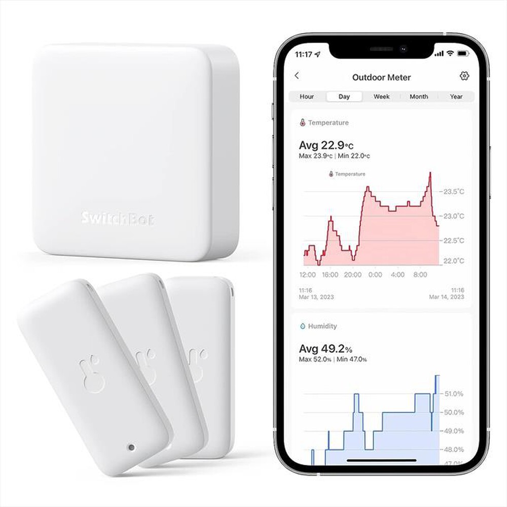 "SWITCHBOT - HUB MINI+OUTDOOR METER*3 4IN1-BIANCO"