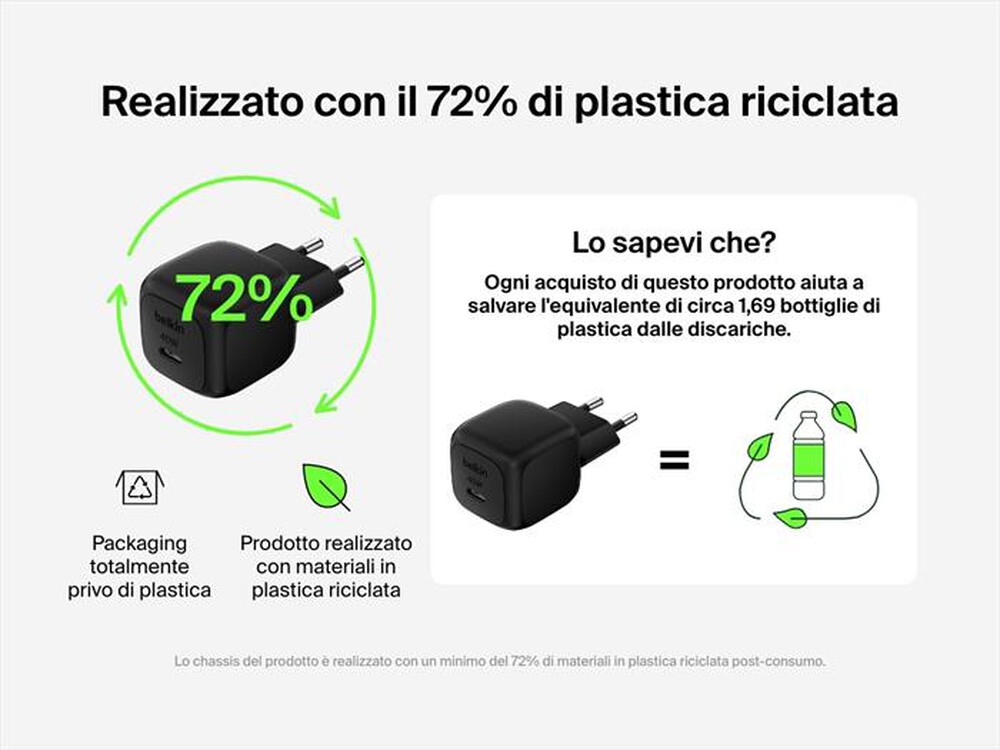 Immagine del prodotto BELKIN - Caricabatteria da parete USB-C compatto da 45 W-Nero