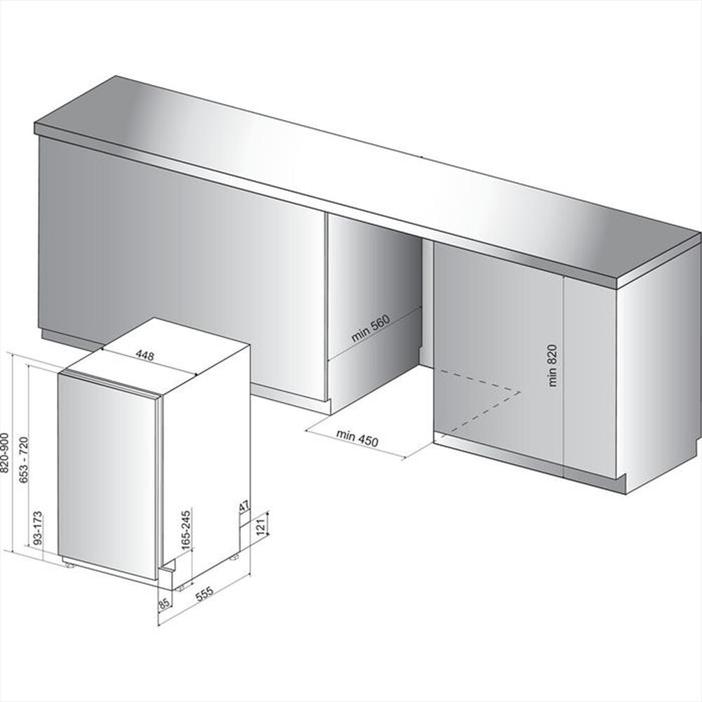 "HOTPOINT ARISTON - Lavastoviglie incasso HSIE 2B19 Classe D"