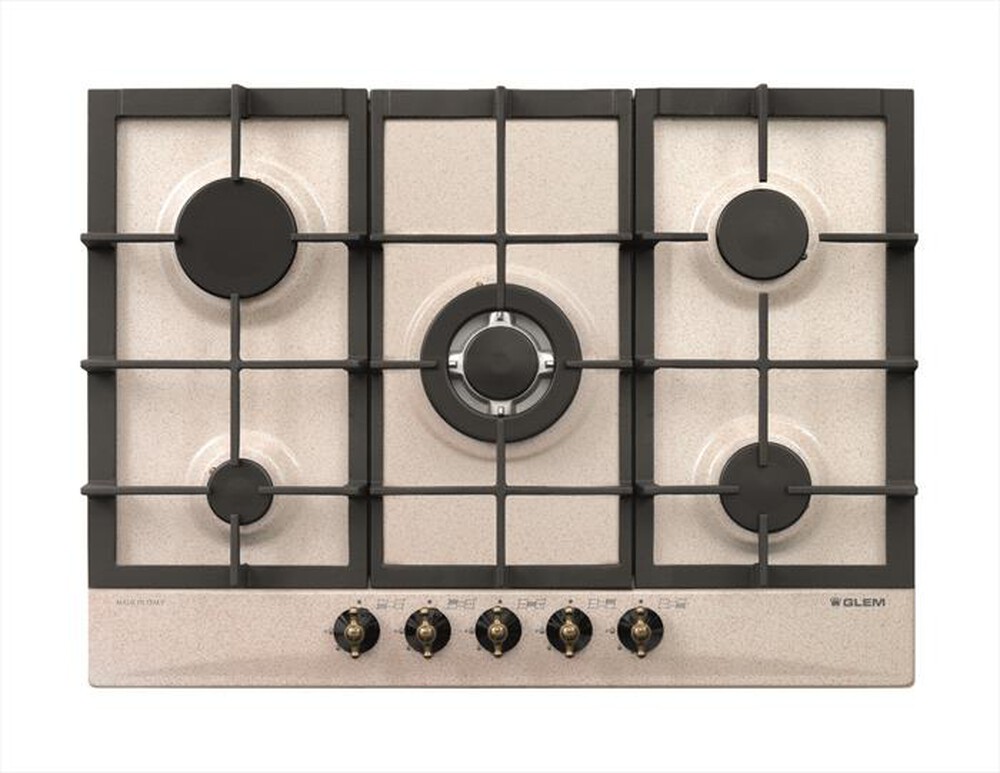 "GLEM GAS - Piano cottura a gas GT755HSA- 68,5cm-Avena"