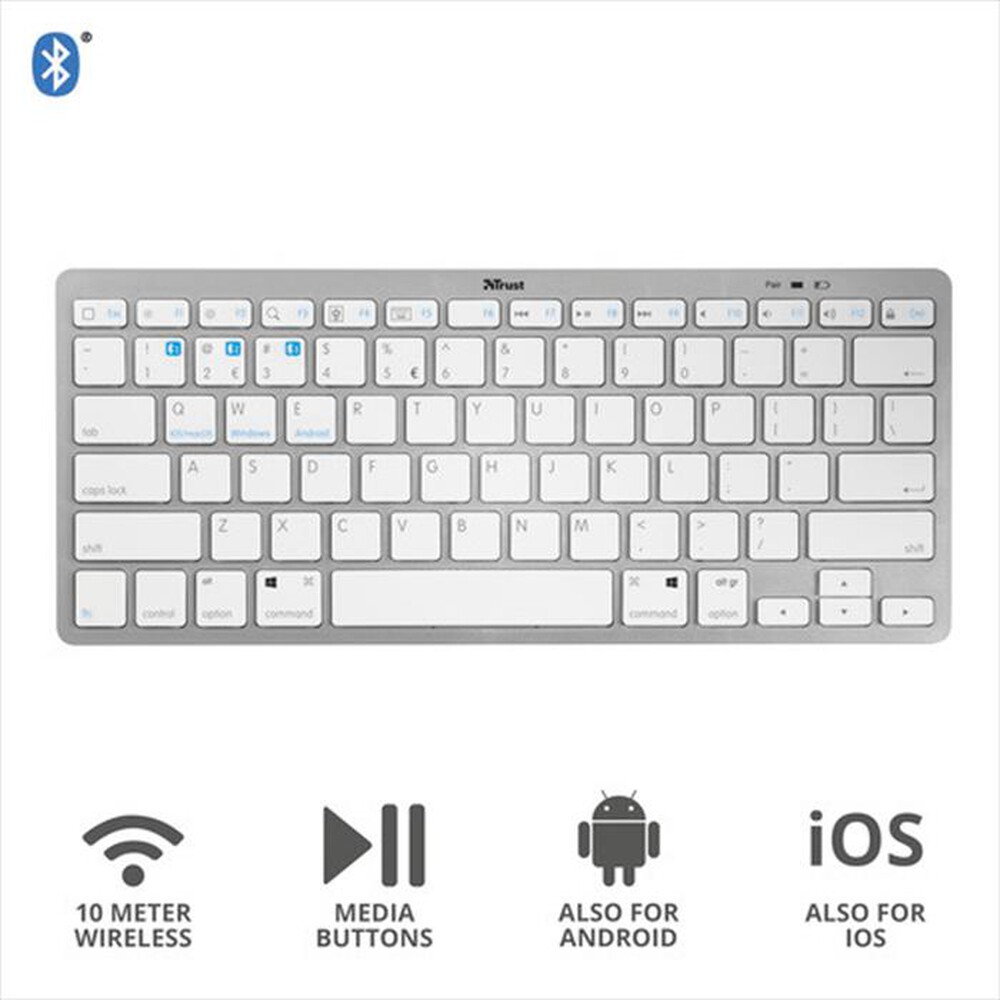 "TRUST - NADO BLUETOOTH KEYBOARD IT-White/Grey"