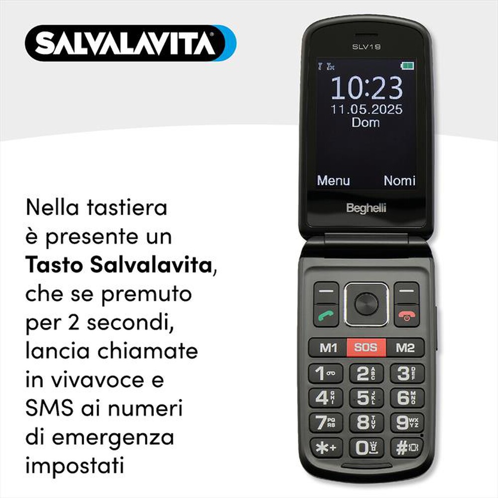 Immagine del prodotto BEGHELLI - Salvalavita Phone SLV19 ECODESIGN 9205N-grigio