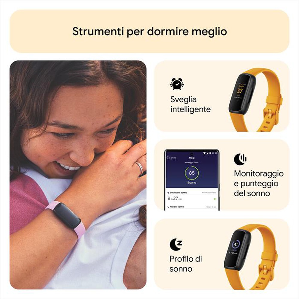 "FITBIT - INSPIRE 3 - FB424BKYW-nero/ giallo senape"