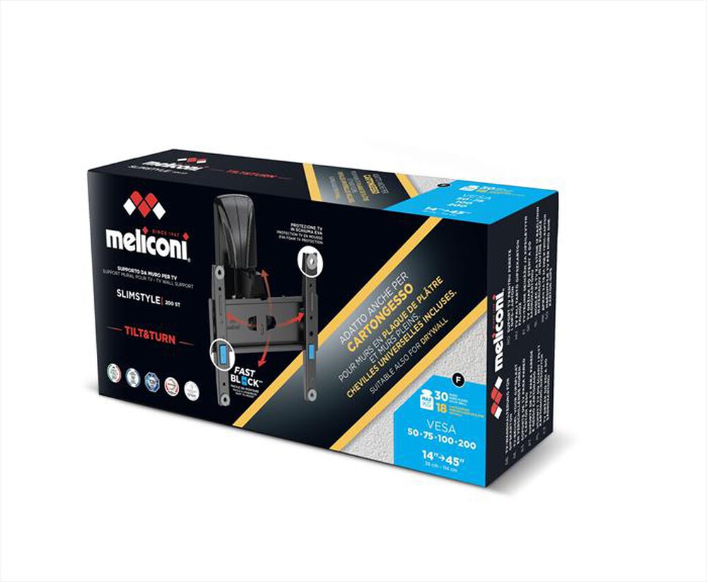 Immagine del prodotto MELICONI - Supporto TV SLIMSTYLE PLUS 200ST CG 30 Kg-Nero