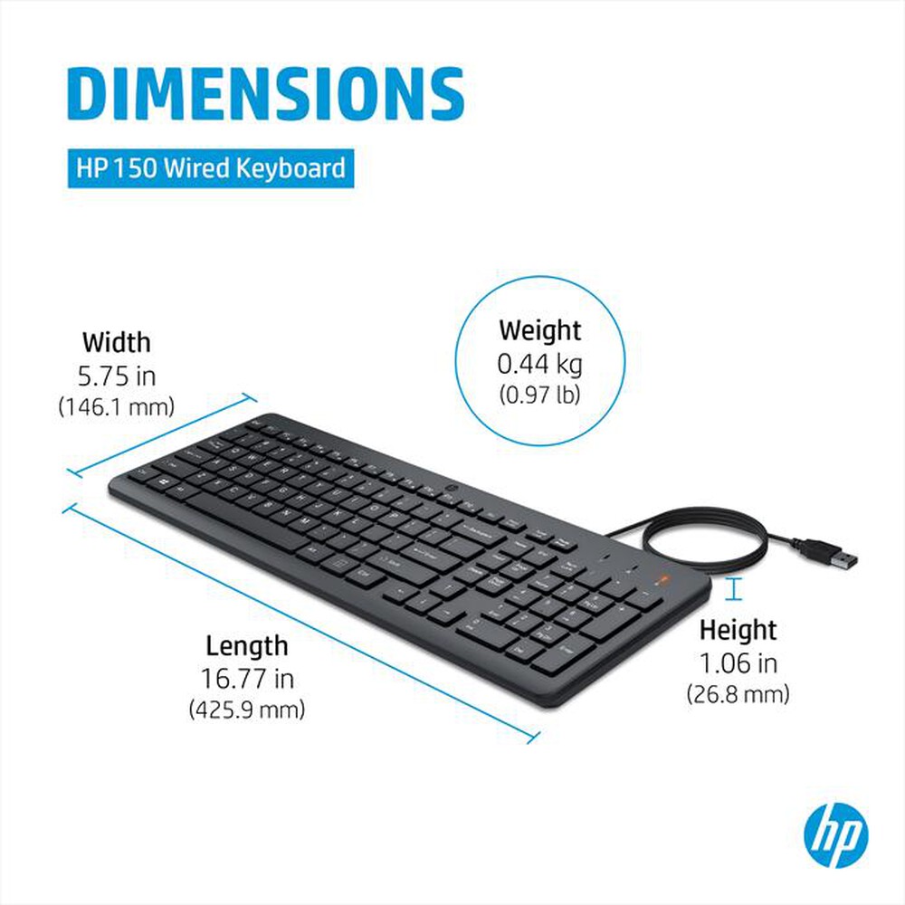 Immagine del prodotto HP - TASTIERA 150 CABLATA-Nero