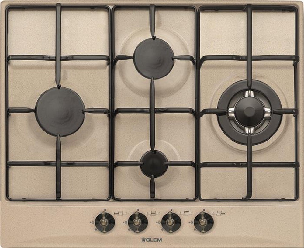 "GLEM GAS - Piano cottura a gas GT645SA 4 fuochi 56cm-Avena"