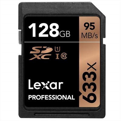 LEXAR - 128GB 633X PRO SDXC U1 CL.10 UHS-1 - black/Bronz