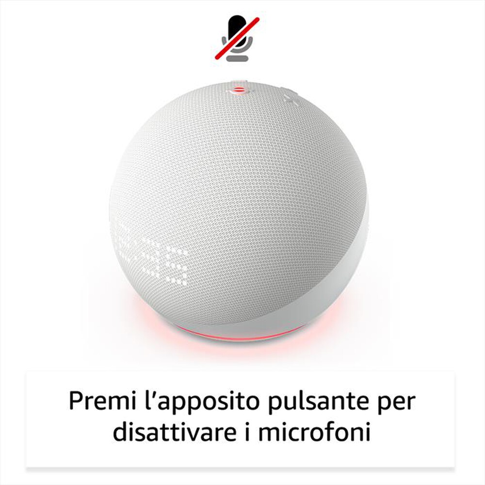 "AMAZON - Speaker ECHO DOT 5A GENERAZIONE CON OROLOGIO-Bianco ghiaccio"
