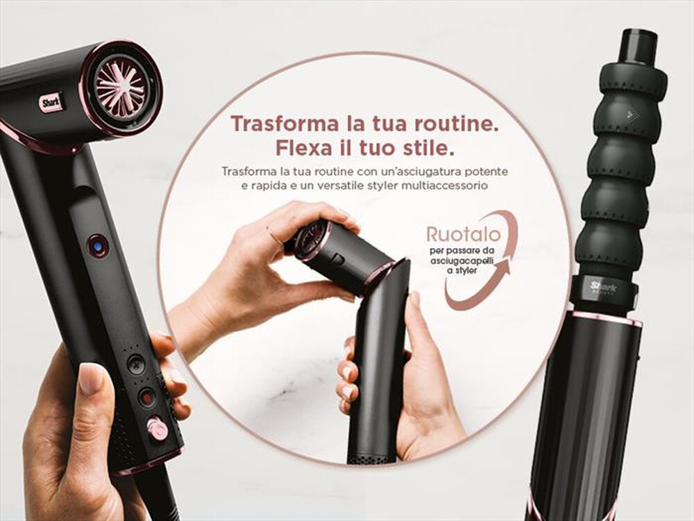 Immagine del prodotto SHARK - STYLER E ASCIUGACAPELLI FLEXSTYLE-Nero e Rosa Gold