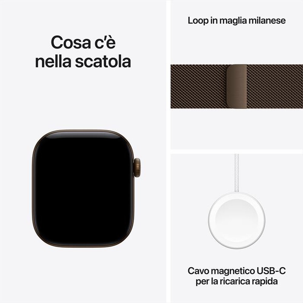 Immagine del prodotto APPLE - Watch Series 12 GPS+Cellular 42mm Alluminio Bronzo-Loop milanese Bronzo scuro
