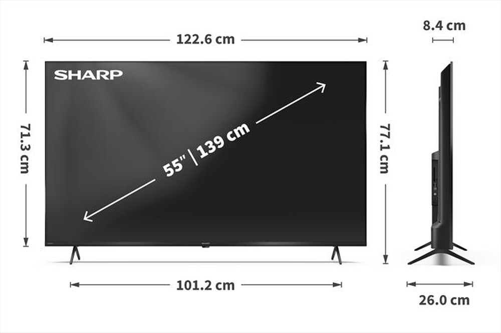 Immagine del prodotto SHARP - Smart TV 55" 4K QLED 55HP5765E-Nero