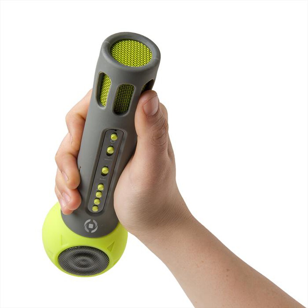 "CELLY - MICROFONO SENZA FILI CON SPEAKER INTEGRATO-Verde/Silicone"