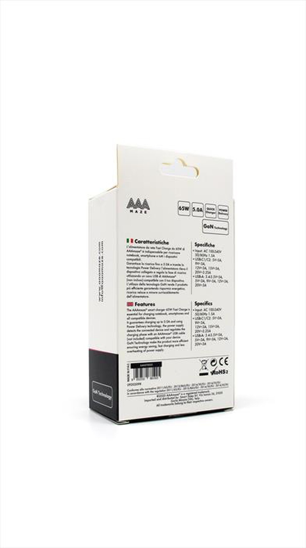 "AAAMAZE - TRAVEL CHARGER65 WATT-BIANCO"