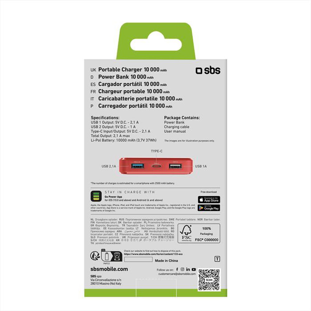 "SBS - TTBB10000FASTR-Rosso"