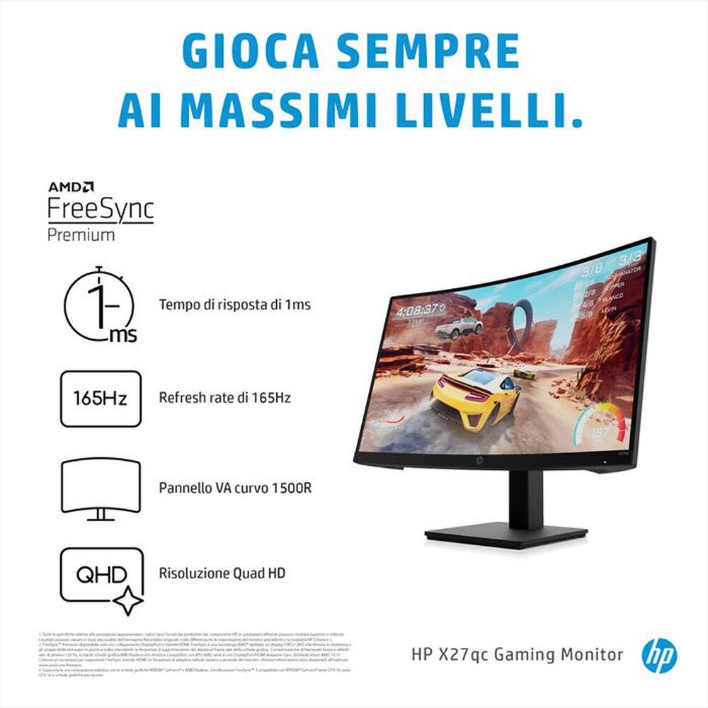 "HP - Monitor 27\" X27QC-Nero"