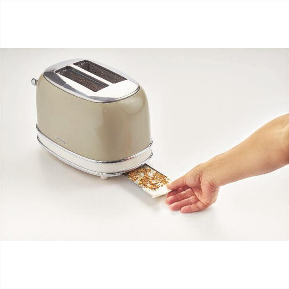 "ARIETE - 155 Tostapane 2 Fette con Pinze Vintage-beige"