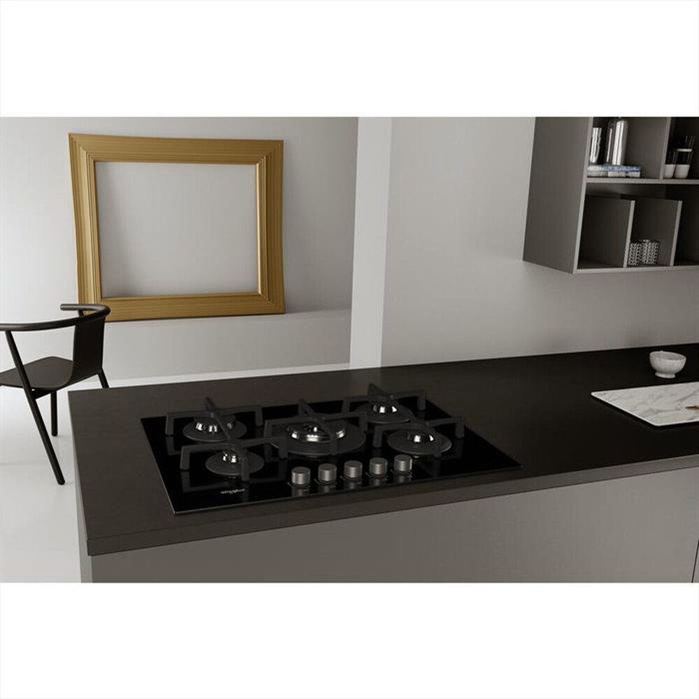 "WHIRLPOOL - Piano cottura a gas GOA 7523/NB 5 fuochi 73cm"