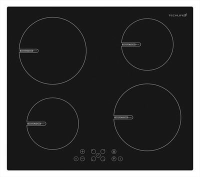 TECHLIFE - Piano cottura elettrico TLBIPI60XM2 59 cm-Nero