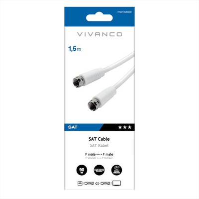 SBS - Receiver connection 90dB double shielded-Bianco