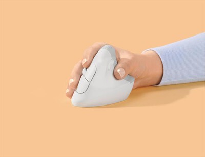 LOGITECH - Lift Vertical Ergonomic Mouse-Off White/Pale Grey